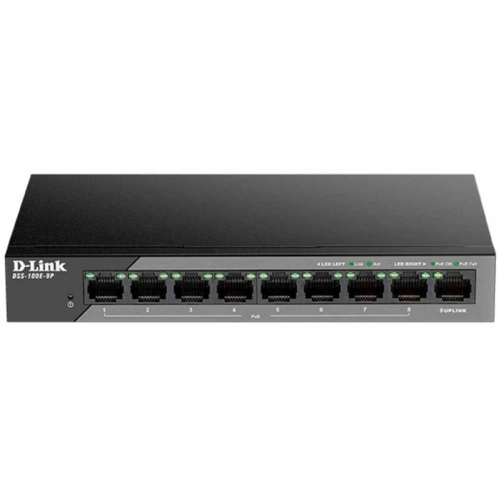 Коммутатор сетевой D-Link DSS-100E-9P