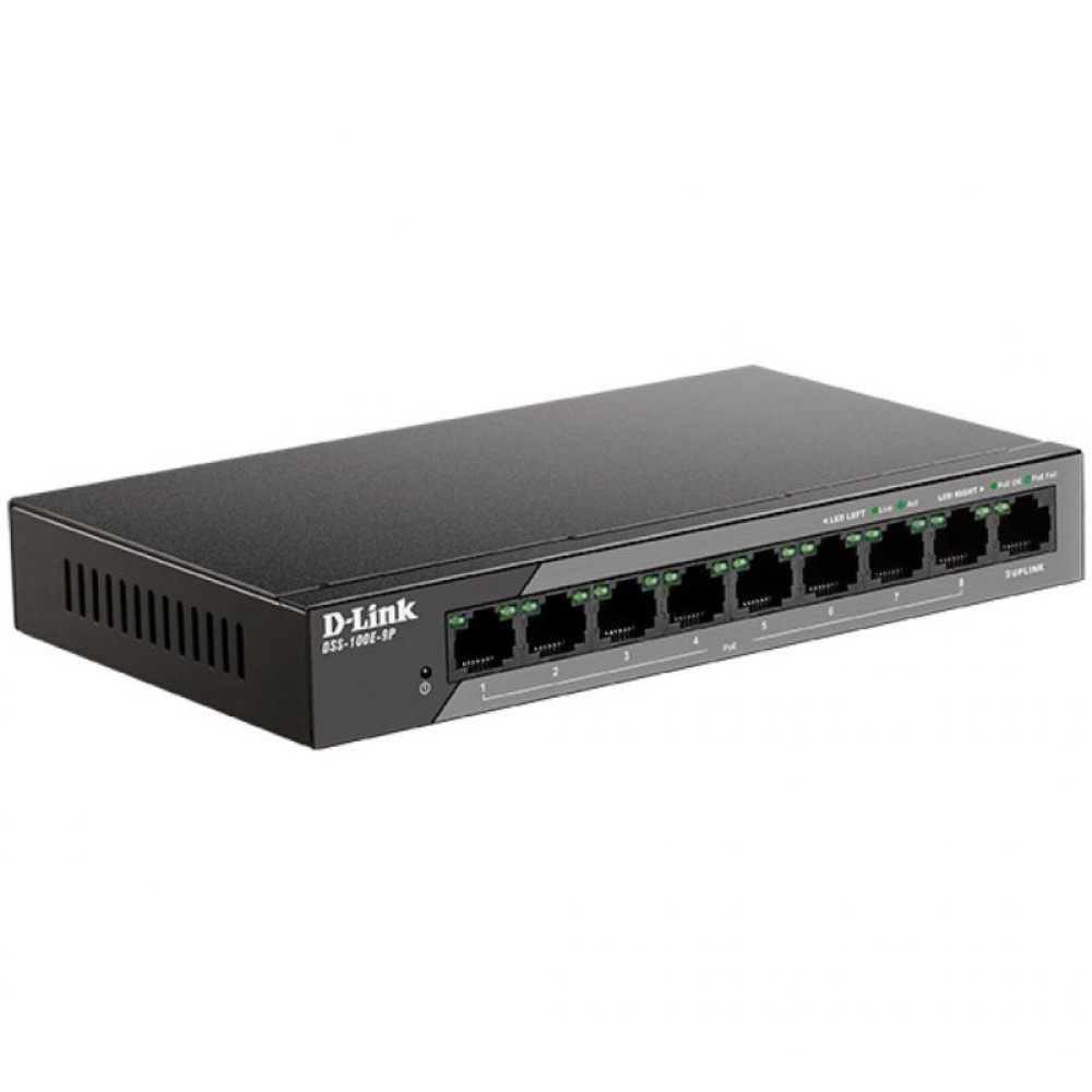 Коммутатор сетевой D-Link DSS-100E-9P