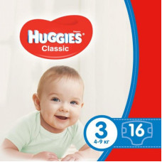 Подгузник Huggies Classic 3 (4-9 кг) Small 16 шт (5029053543086) Подгузник Huggies Classic 3 (4-9 кг) Small 16 шт (5029053543086)