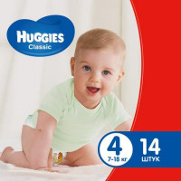 Підгузок Huggies Classic 4 (7-18 кг) Small 14 шт (5029053543123)