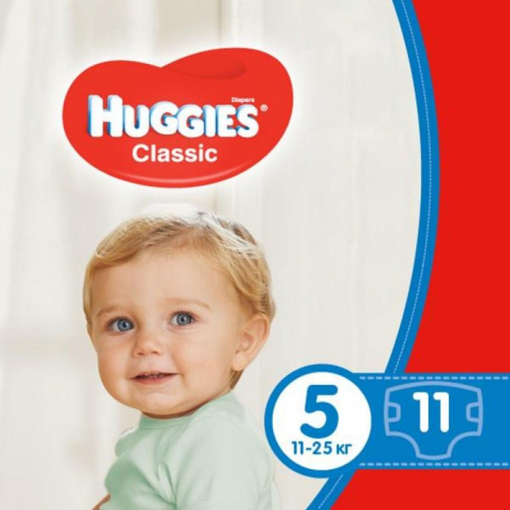 Підгузок Huggies Classic 5 (11-25 кг) Small 11 шт (5029053543161)