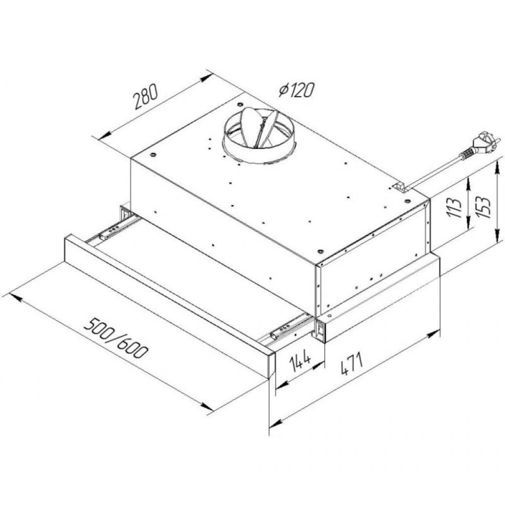 Витяжка кухонна Pyramida TL 50 SLIM BL