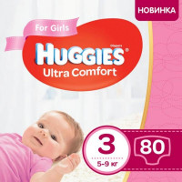 Підгузник Huggies Ultra Comfort 3 Mega для дівчаток (5-9 кг) 80 шт (5029053543604)