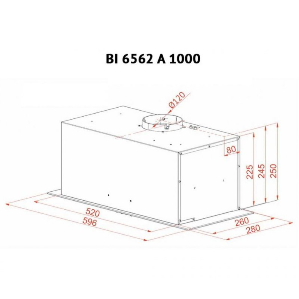 Вытяжка кухонная PERFELLI BI 6562 A 1000 BL LED GLASS