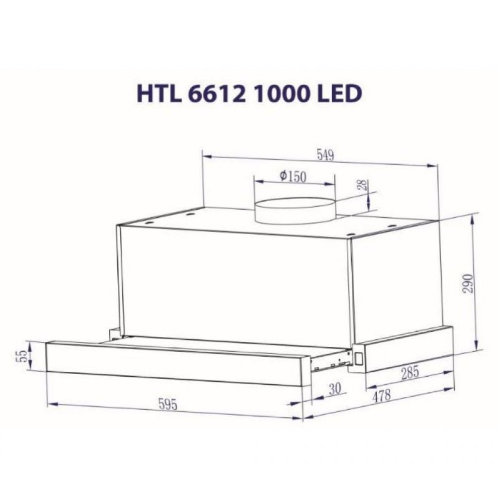 Вытяжка кухонная MINOLA HTL 6612 BL 1000 LED