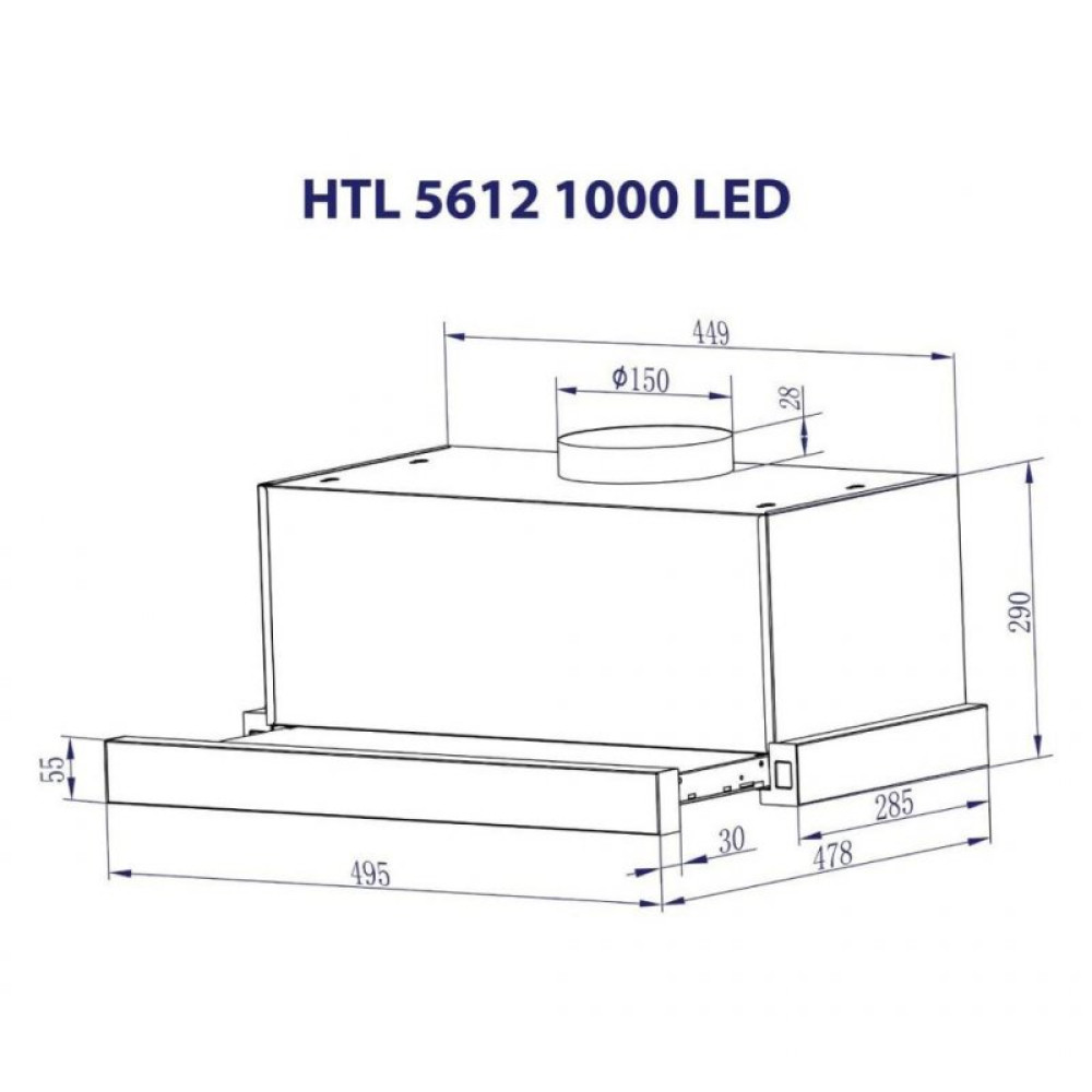 Вытяжка кухонная MINOLA HTL 5612 I 1000 LED