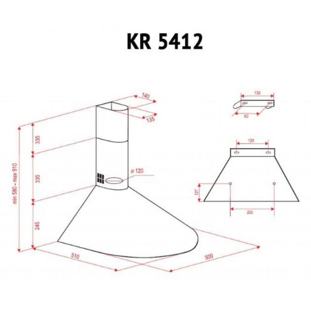 Витяжка кухонна Perfelli KR 5412 W LED