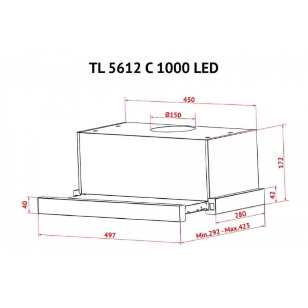 Витяжка кухонна Perfelli TL 5612 C WH 1000 LED