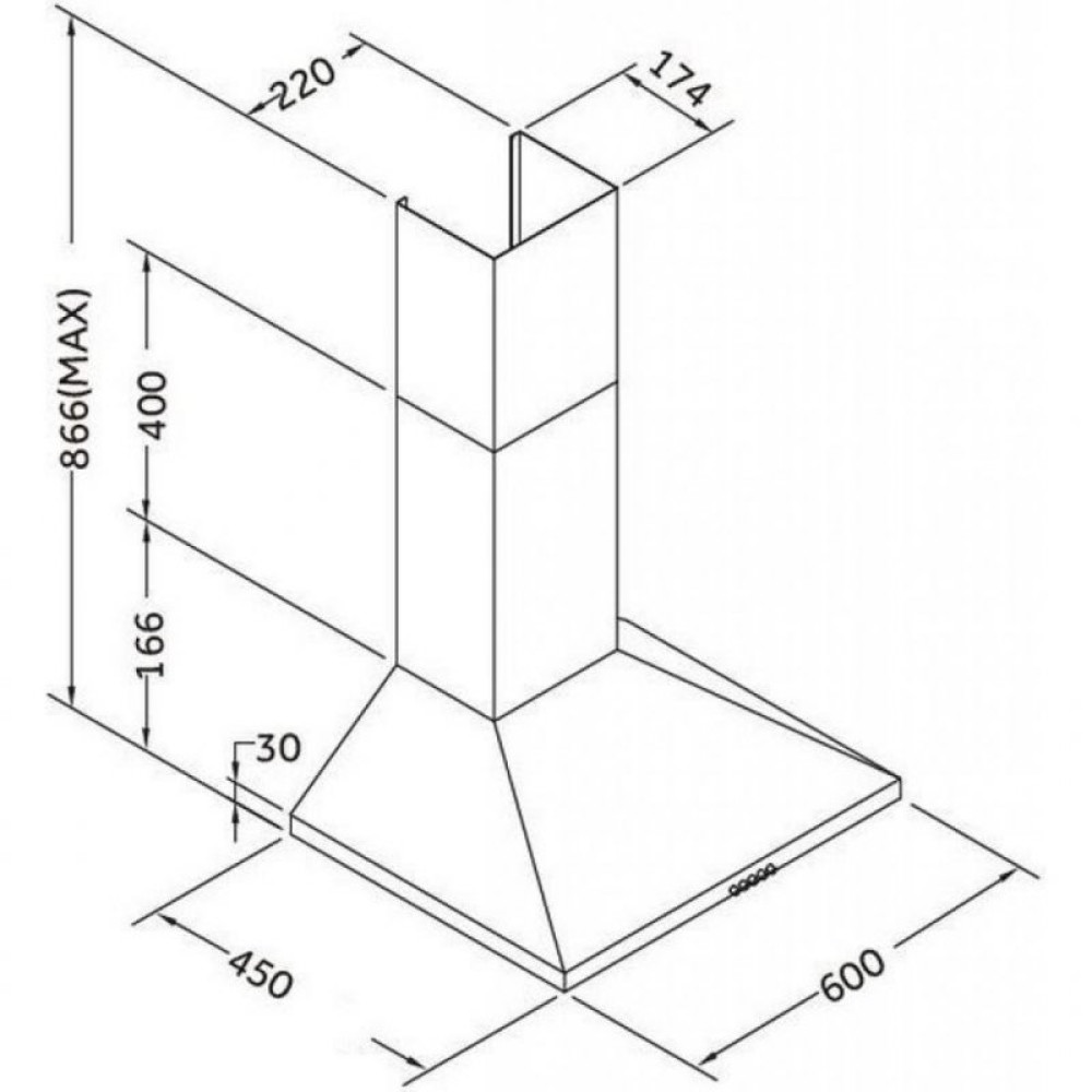 Вытяжка кухонная PYRAMIDA KSX 60 BL (KSX60BL)