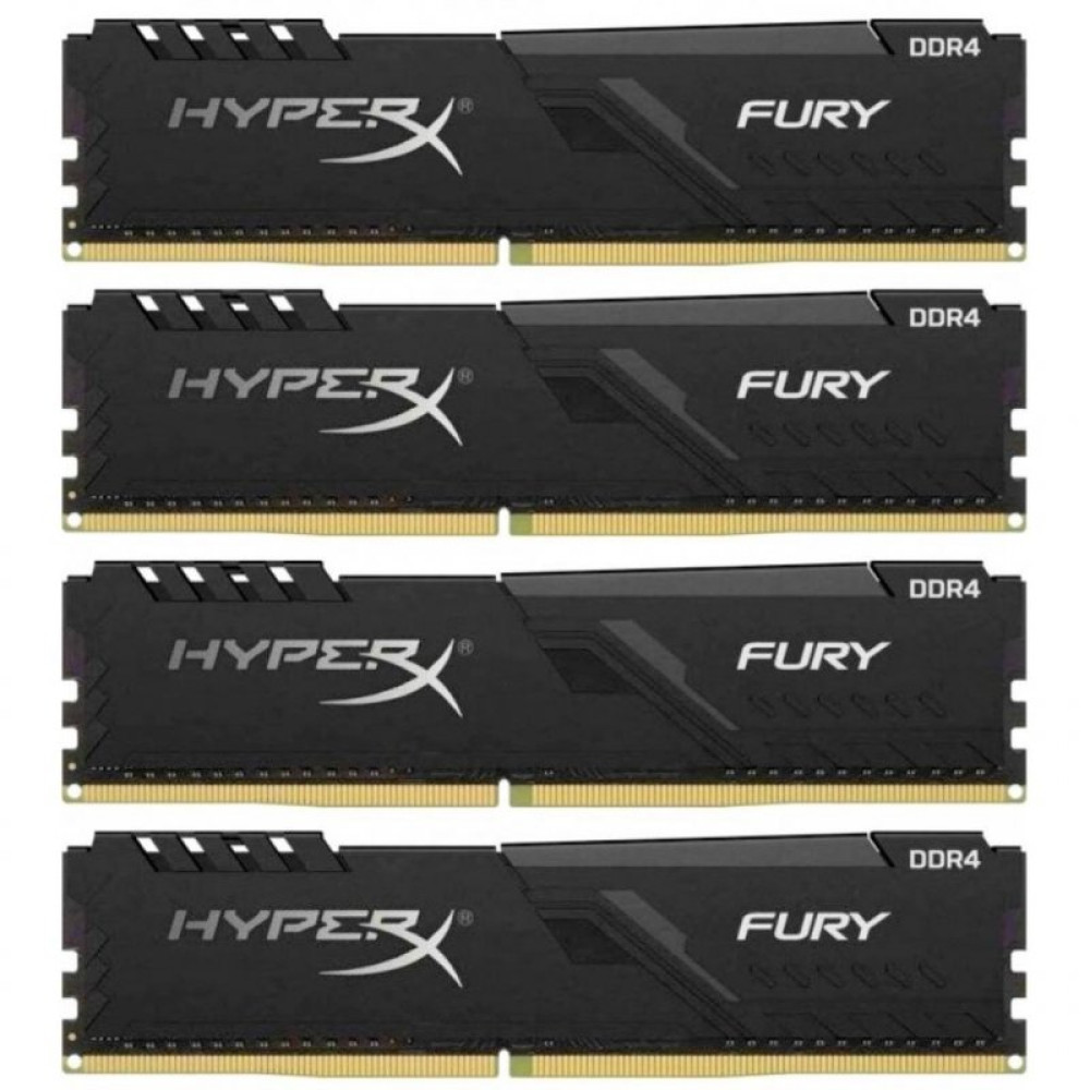 Модуль памяти для компьютера DDR4 64GB (4x16GB) 3600 MHz Fury Black Kingston (HX436C18FB4K4/64)