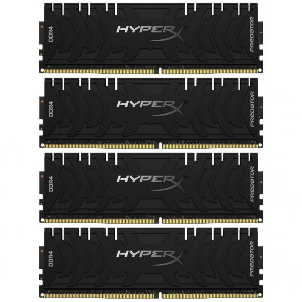 Модуль памяти для компьютера DDR4 128GB (4x32GB) 3600 MHz HyperX Predator Black Kingston (HX436C18PB3K4/128)