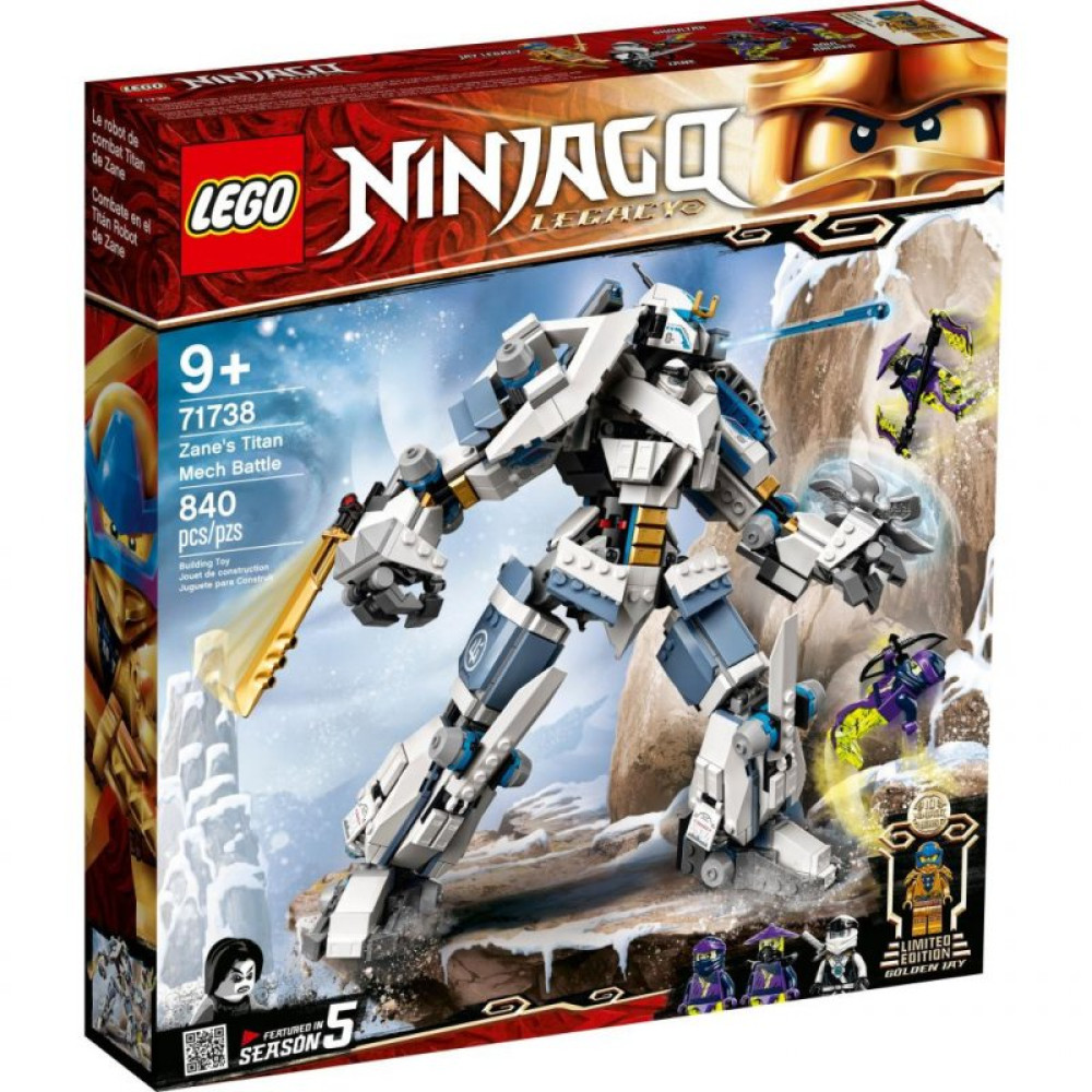 Конструктор LEGO Ninjago Битва робота-титану Зейна 840 деталей (71738)