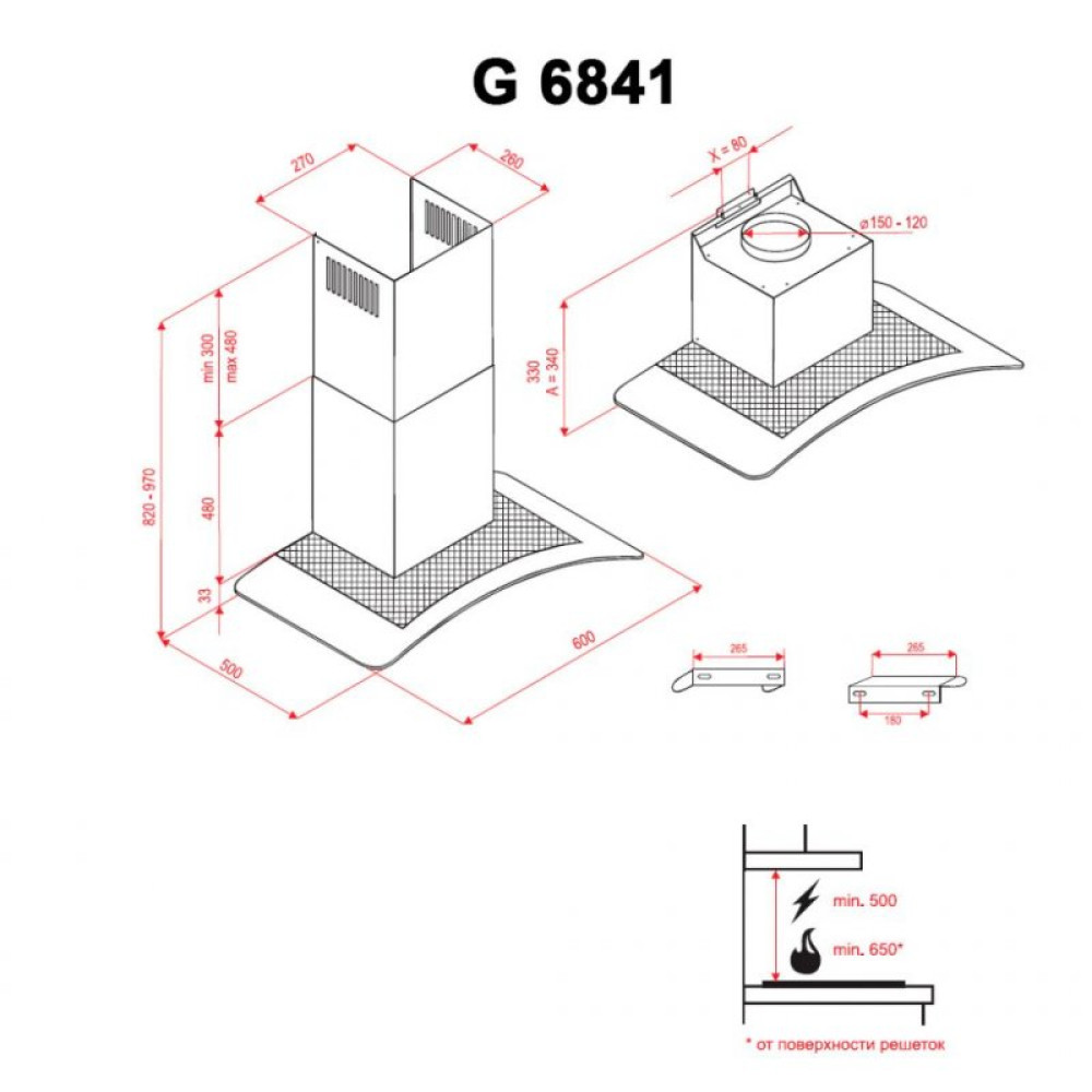Вытяжка кухонная PERFELLI G 6841 W