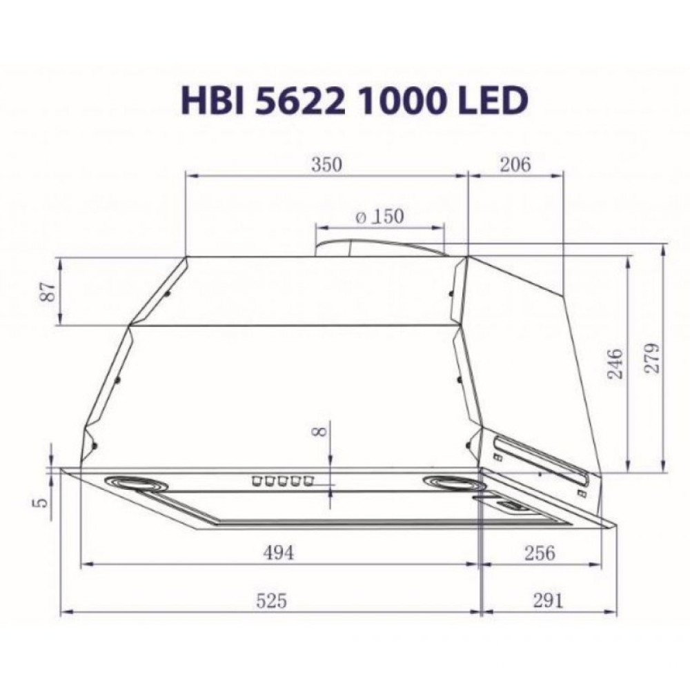 Витяжка кухонна Minola HBI 5622 WH 1000 LED