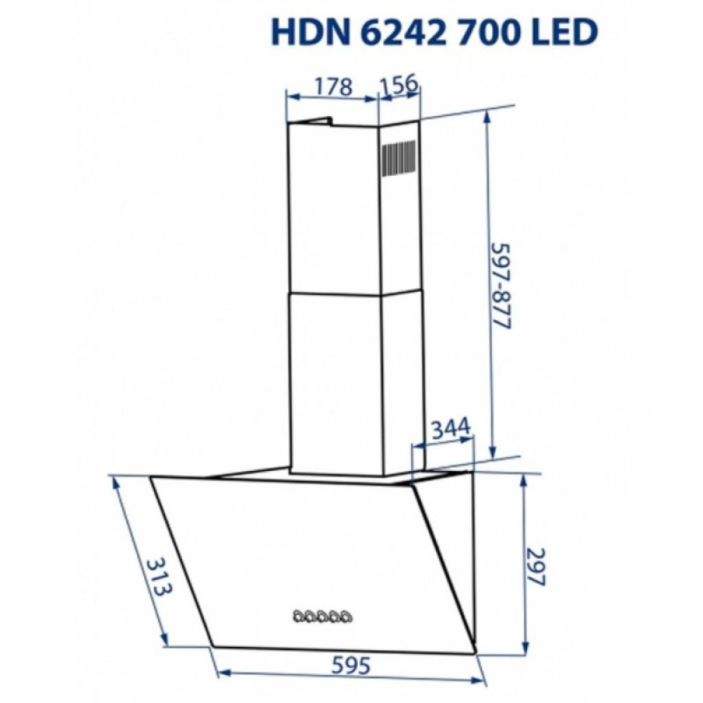 Вытяжка кухонная MINOLA HDN 6242 BL 700 LED