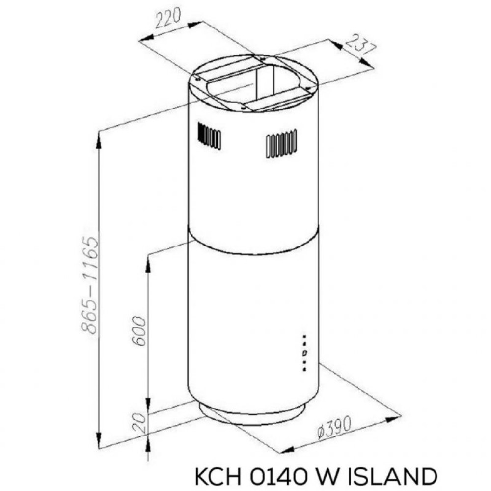 Вытяжка кухонная Kernau KCH 0140 W ISLAND